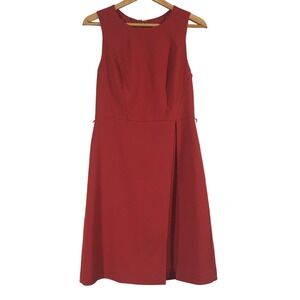White House Black Market Red Sleeveless Double Layer A-line Dress Size 6 Career‎
